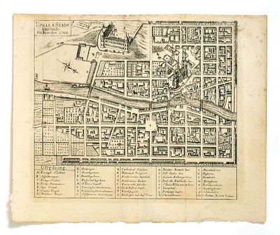 Kartor över Uppsala före branden 1702, resp. 1770. (photo 2)