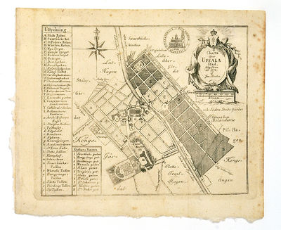 Kartor över Uppsala före branden 1702, resp. 1770. (photo 3)
