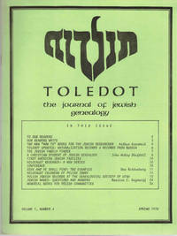 Toledot: The Journal of Jewish Genealogy Volume 1, Number 4 Spring 1978