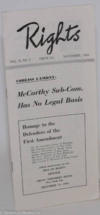 cover of Rights, vol. 2, no. 3. November, 1954