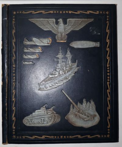 World War Two Era Portfolio and Portable Desk, with Embossed Imagery of Bald Eagle, War Planes, a Warship, a Blimp, a Tank and and a Cannon