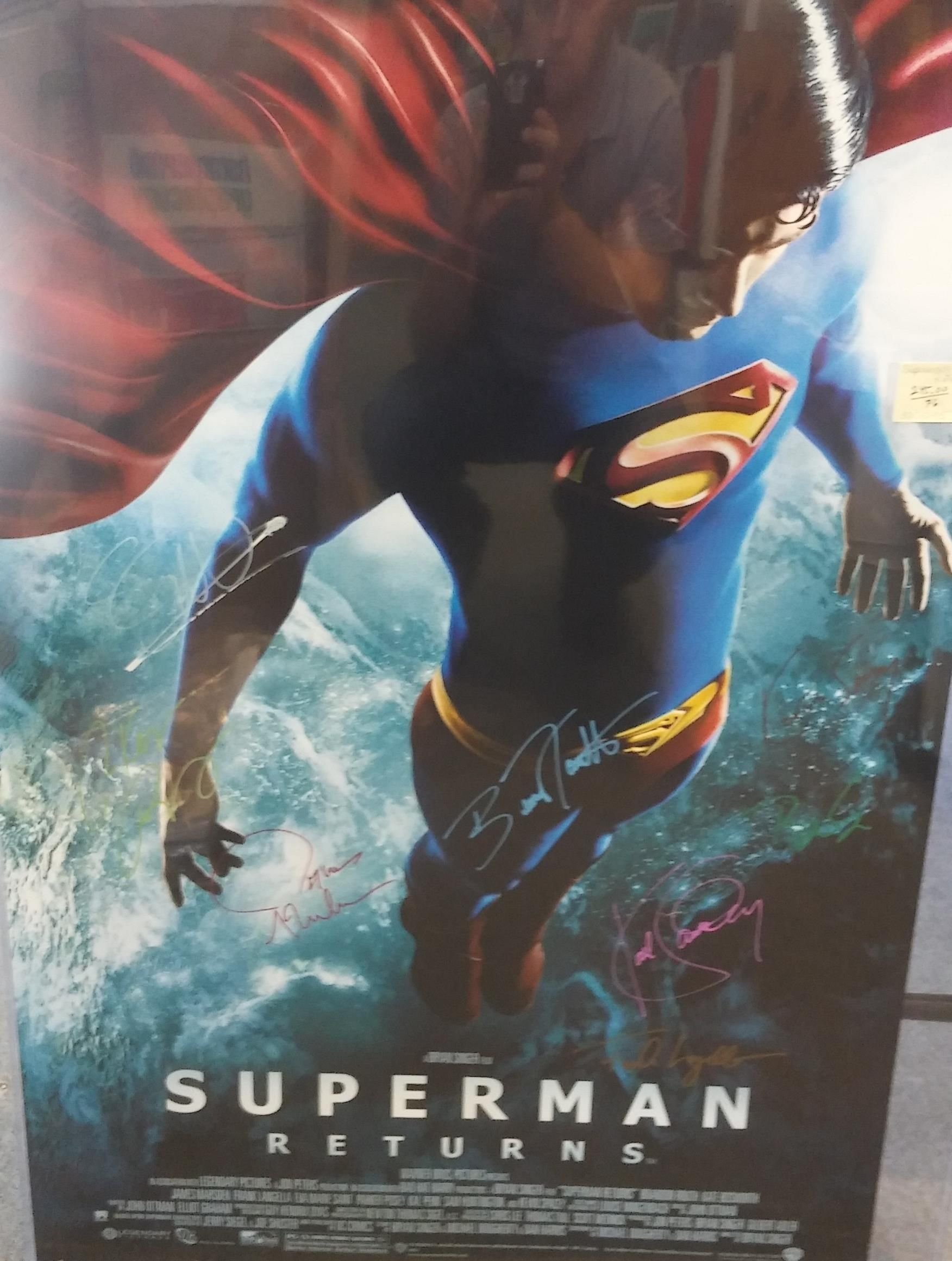 FULL SIZE WARNER BROTHERS MOVIE POSTER 'SUPERMAN RETURNS', *SIGNED