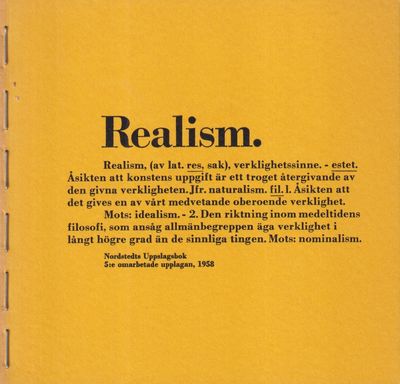 Realism. [Utg. av Lunds Konsthall].