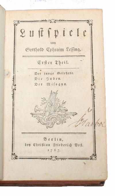 Lustspiele. 2 Theile. Der junge Gelehrte. Die Juden. Der Misogyn. Der Freygeist. Der Schatz. Minna von Barnhelm, oder das Soldatenglück. (photo 3)