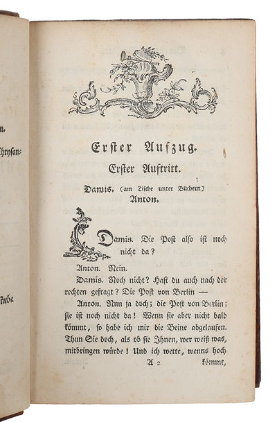Lustspiele. 2 Theile. Der junge Gelehrte. Die Juden. Der Misogyn. Der Freygeist. Der Schatz. Minna von Barnhelm, oder das Soldatenglück. (photo 5)
