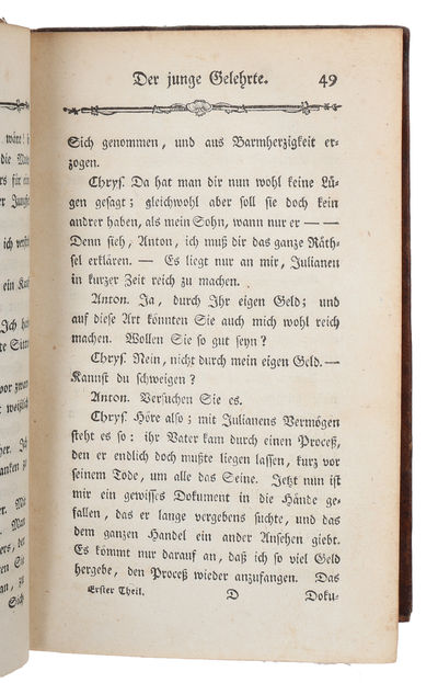 Lustspiele. 2 Theile. Der junge Gelehrte. Die Juden. Der Misogyn. Der Freygeist. Der Schatz. Minna von Barnhelm, oder das Soldatenglück. (photo 6)