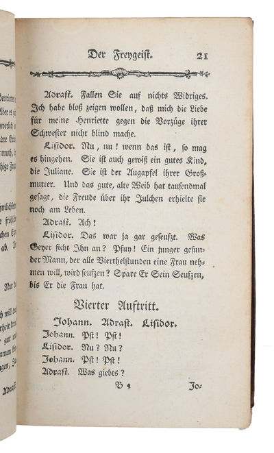 Lustspiele. 2 Theile. Der junge Gelehrte. Die Juden. Der Misogyn. Der Freygeist. Der Schatz. Minna von Barnhelm, oder das Soldatenglück. (photo 8)
