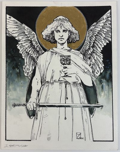 ORIGINAL PEN AND INK TITLED "I NEED TO SEE" [Signed]