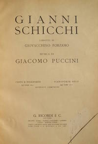 Gianni Schicchi [Piano-vocal score] by PUCCINI, Giacomo  1858-1924 - 1925