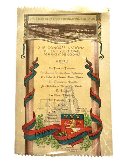 [MENU] XIII CONGRÈS NATIONAL DE LA PRUD'HOMIE DE FRANCE ET DES COLONIES