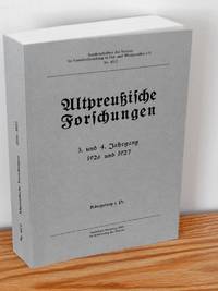 Altpreussische Forschungen; 3. Und 4. Jahrgang 1926 Und 1927