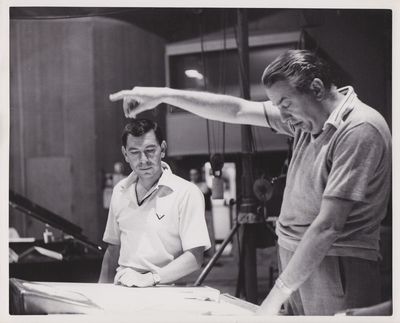 Pete Kelly's Blues (Original photograph of Ray Heindorf and Jack Webb on the set of the 1955 film)