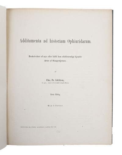 Additamenta ad historiam Ophiuridarum.…