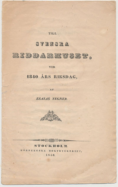 Tal, öfwer ofrälsemanna saknad och uprättelse, af…