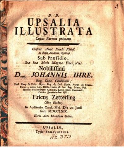 Upsalia Illustrata. Cujus partem primam [...]…