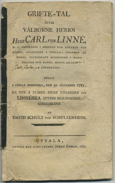 Grifte-tal öfver välborne herrn herr Carl von…