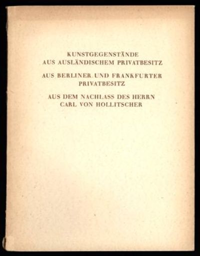 Kunstgegenstände aus Ausländishem Privatbesitz.…