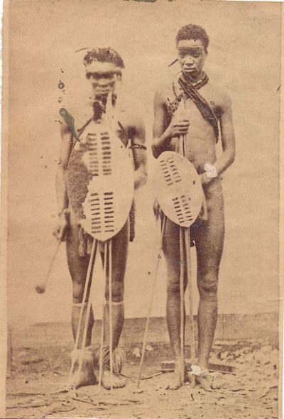 Maasai Warriors Albumen Photograph