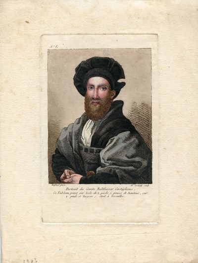 Hand Colored Engraved Portrait by M. Cosway after Raphael