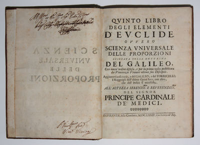 Quinto Libro degli Elementi d'Euclide ovvero Scienza Universale delle Proporzioni Spiegata colla Dottrina del Galileo