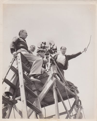 The Beast with Five Fingers (Two original photographs taken on the set of the 1946 film, with manuscript captions on the versos by Robert Florey)