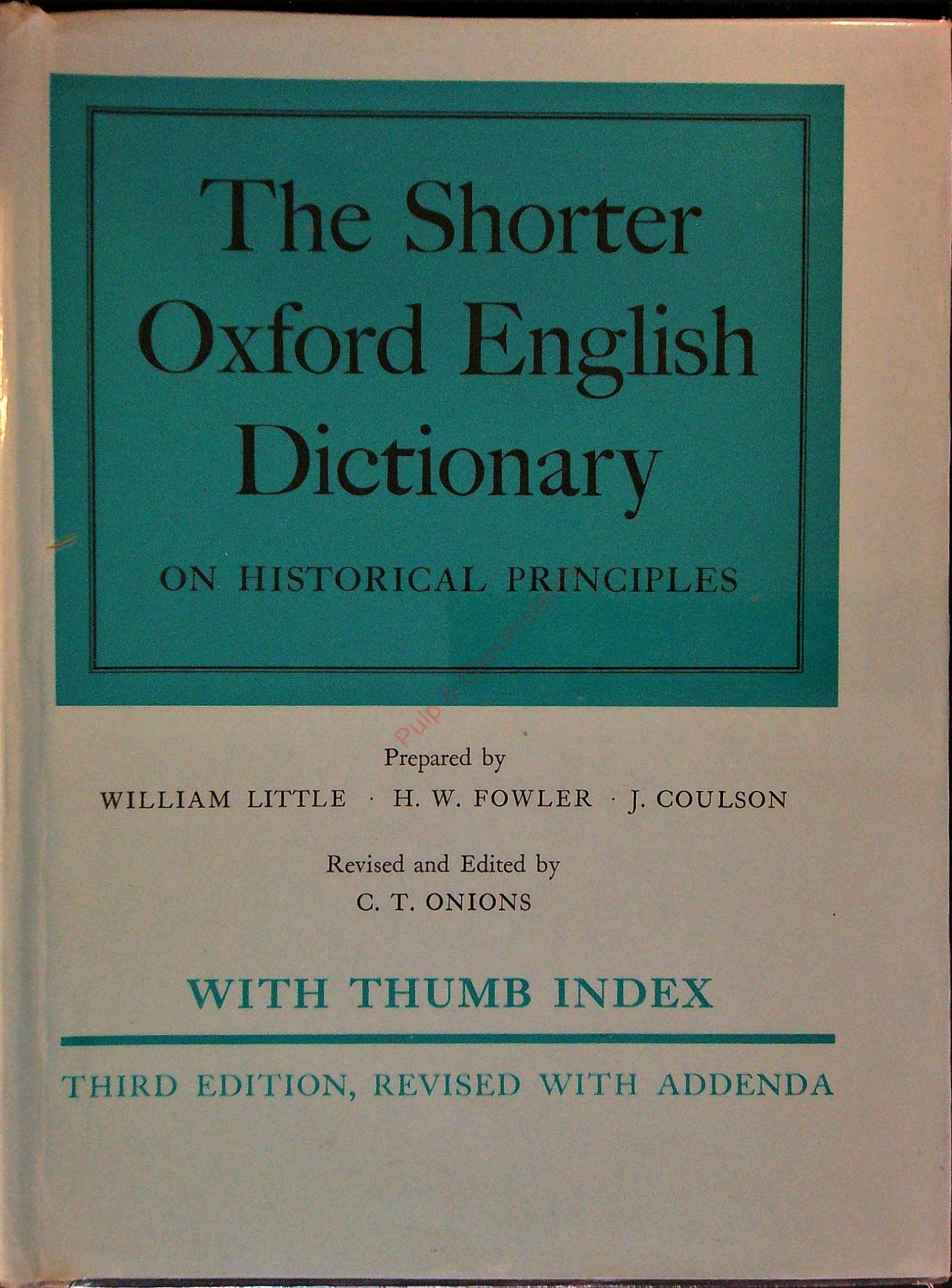 Shorter Oxford English Dictionary
