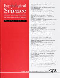 cover of Psychological Science (Volume 20, Number 10, October 2009)