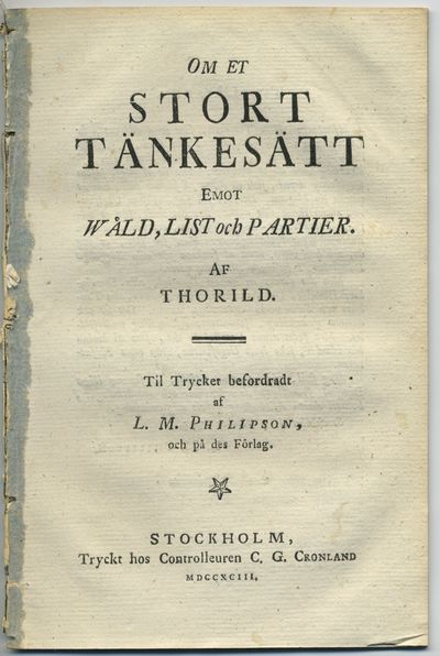 Om et stort tänkesätt emot wåld, list och…