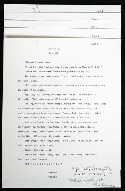 Early Unpublished Short Stories, including "One for 'A'