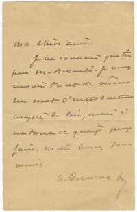 image of Autograph letter signed ("Alexandre Dumas fils")