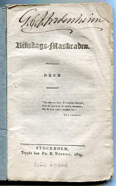 Riksdags-maskraden. Dröm.