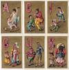 1880s - A full set of pristine French illustrated alphabet trade cards used to advertise the sale of clothing by a Massachusetts merchant
