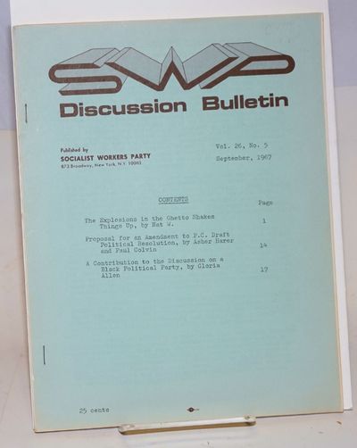 SWP discussion bulletin: vol. 26, No. 5 (September, 1967)