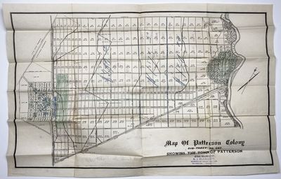 Map of Patterson Colony Sub-Tract No. One. Showing the Town of Patterson
