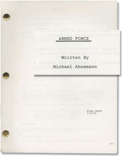 N.p.: N.p., 1991. First Draft script for an unproduced film. Laid in with the script is a xerographi...