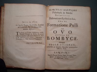 Dissertationes Epistolicae duae, una de Formatione Pulli in Ovo. Altera de Bombyce