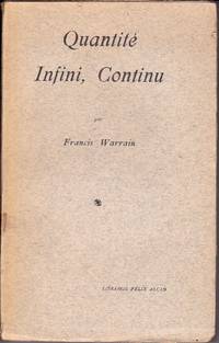 QuantitÃ©, Infini, Continu. by WARRAIN, Francis - 1928