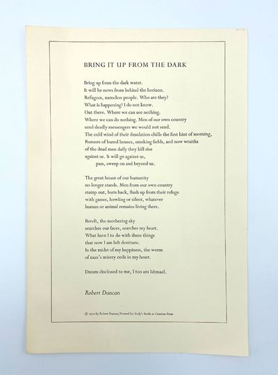 : Printed for Cody's Books by Cranium Press, 1970. Fine. 14.75 x 10 inches. Bertholf A35.