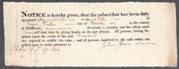 image of Original 1831 Appointment of Administrator Estate of Ezra Feske , Weston , Mass