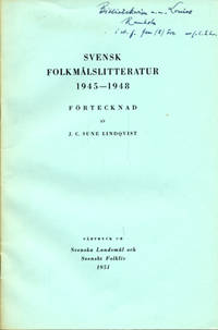 Svensk folkmålslitteratur 1945-1948.