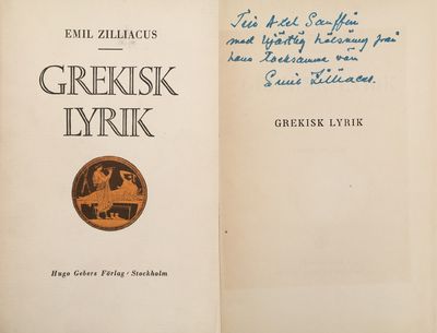 Grekisk lyrik. Tredje upplagan. [Utg. av] Hugo…