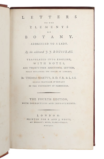 Letters on the Elements of Botany addresses to a Lady. Translated into English with Notes, and Twenty-Four additional Letters, fully explaining the System of Linnaeus, By Thomas Martyn. The Fourth Edition. (And) Thirty-Eight Plates, with Explanations... (photo 3)