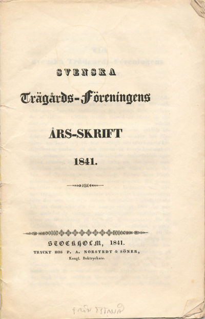Till Svenska trädgårds-föreningens ledamöter.…