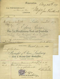 Bookseller invoices from London and Bristol, with franked envelopes