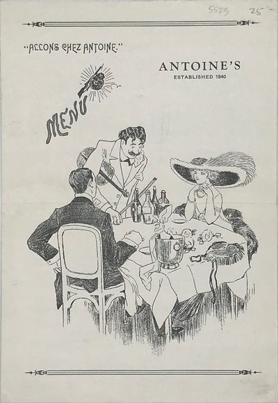 Menu [cover title]. "Allons Chez Antoine.