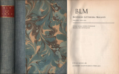 BONNIERS LITTERÄRA MAGASIN (BLM) 1953.