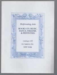 Catalogue 208: Performing Arts, Books on Music, Dance, Theatre, & Festivities.