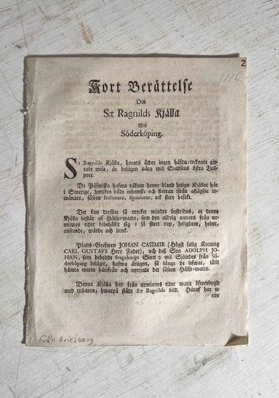 Kort berättelse om S:t Ragnilds kjälla wid…