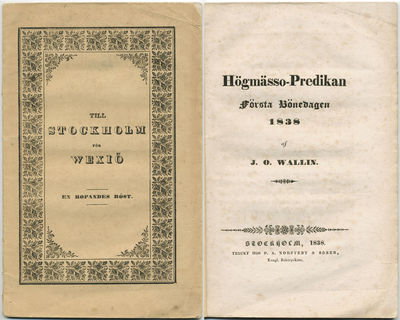 Högmässo-predikan första bönedagen 1838.