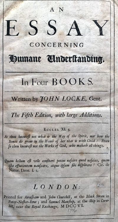 An essay concerning humane understanding. In four books